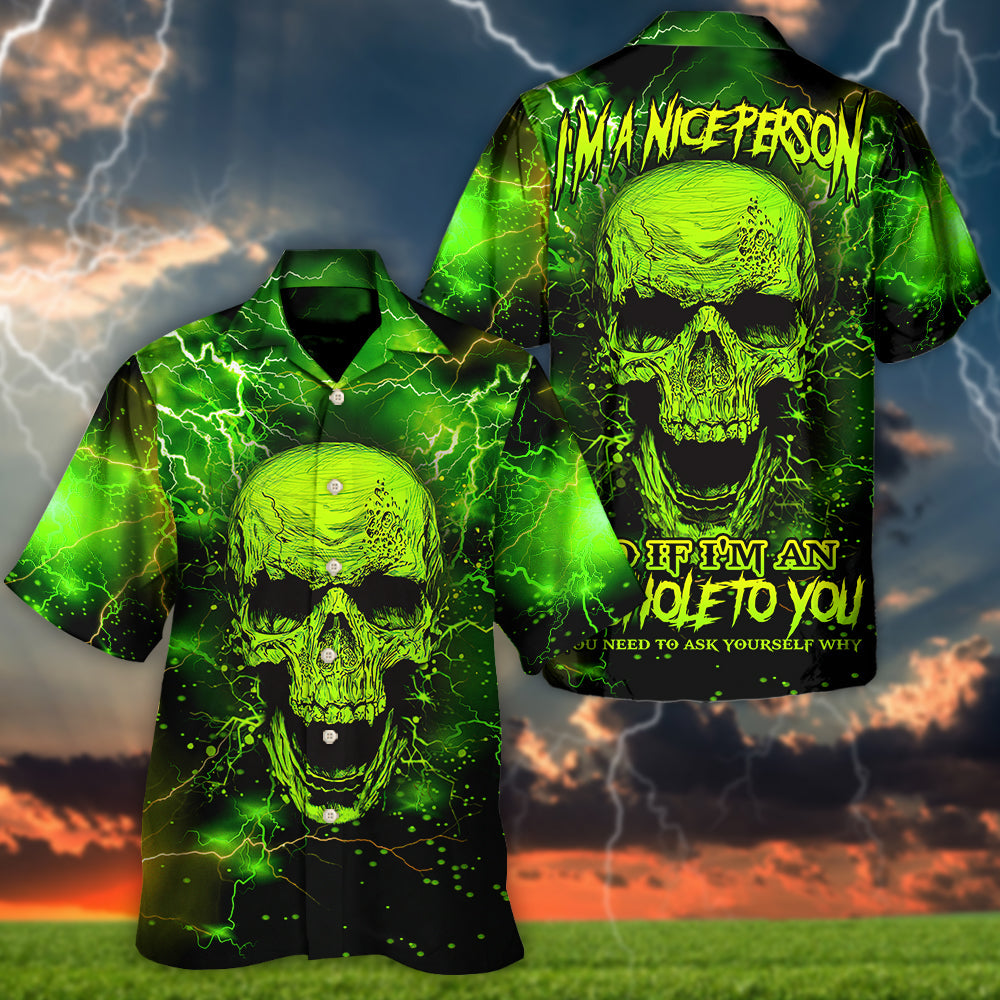 Skull Nice Person Hawaiian Shirt Pattern View For Relaxed Warm Weather Outfits