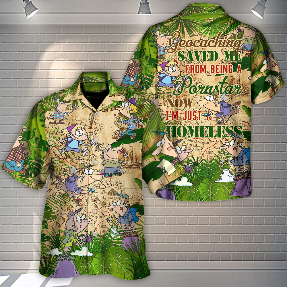 Geocaching Humor Hawaiian Shirt Design Detail For Sunny Adventures And Casual Wear