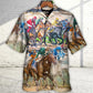 Horseback Riding Horse Hawaiian Shirt Front Pattern View For Tropical Vacations
