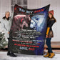 Wolf Lion To My Son Love Dad Flannel Blanket For Cozy Bedroom Sofa Decor