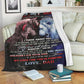 Wolf Lion To My Son Love Dad Flannel Blanket For Cozy Bedroom Sofa Decor