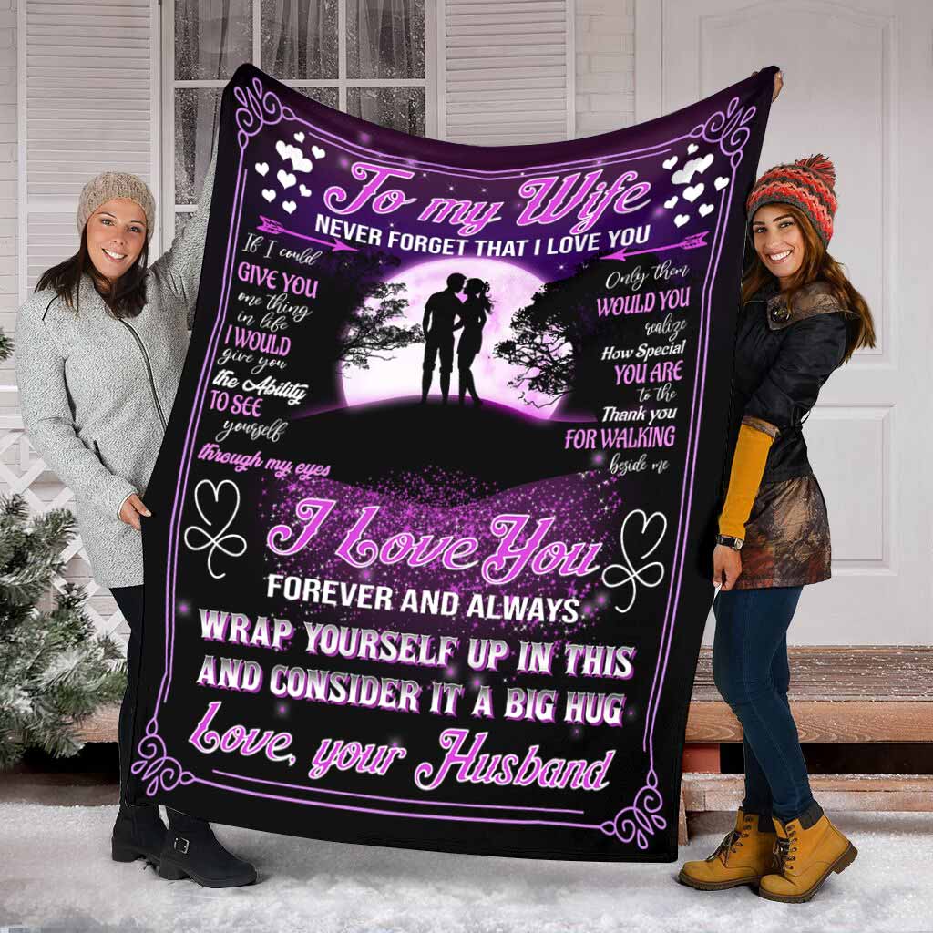 Family To My Wife Lover Flannel Blanket For Cozy Bedroom Sofa Decor