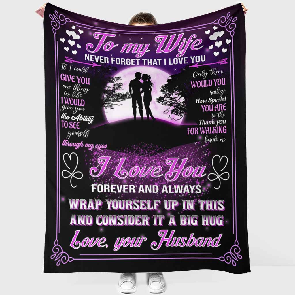 Family To My Wife Lover Flannel Blanket For Cozy Bedroom Sofa Decor