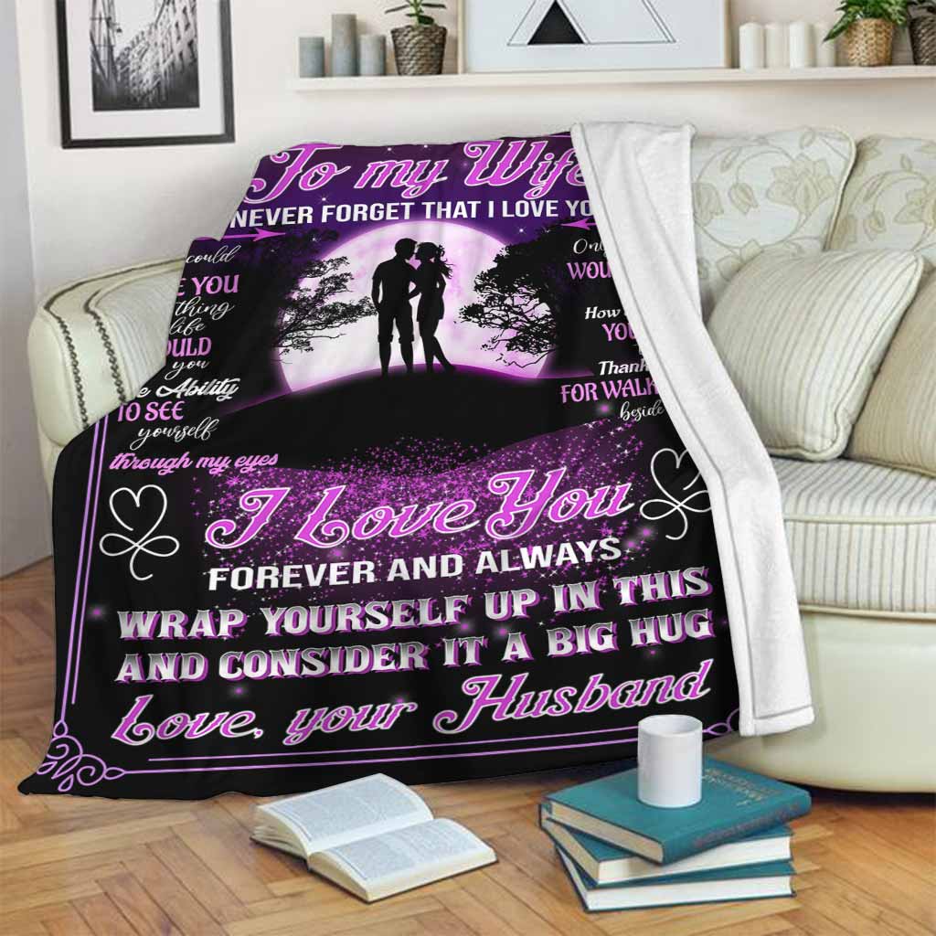 Family To My Wife Lover Flannel Blanket For Cozy Bedroom Sofa Decor