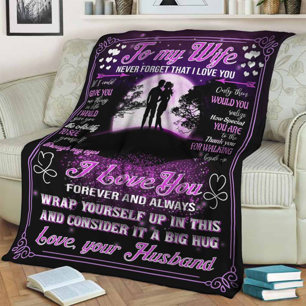 Family To My Wife Lover Flannel Blanket For Cozy Bedroom Sofa Decor