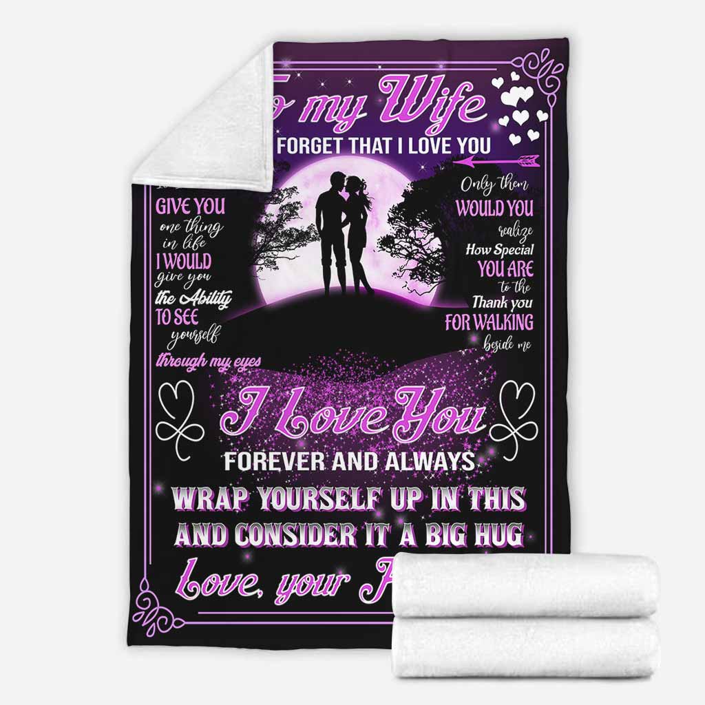 Family To My Wife Lover Flannel Blanket For Cozy Bedroom Sofa Decor