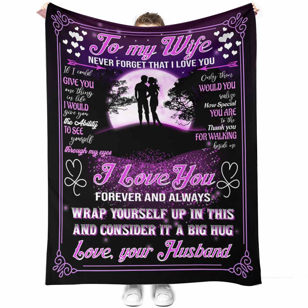Family To My Wife Lover Flannel Blanket For Cozy Bedroom Sofa Decor