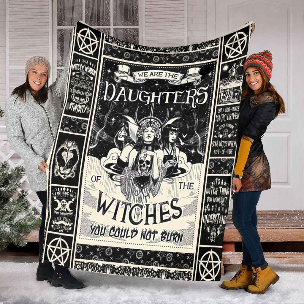 Witch We Are The Daughters Flannel Blanket For Cozy Bedroom Sofa Decor