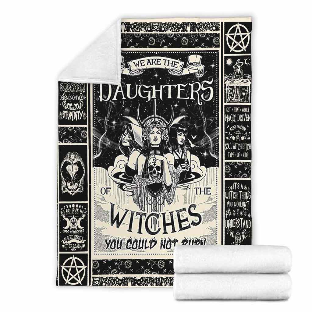 Witch We Are The Daughters Flannel Blanket For Cozy Bedroom Sofa Decor