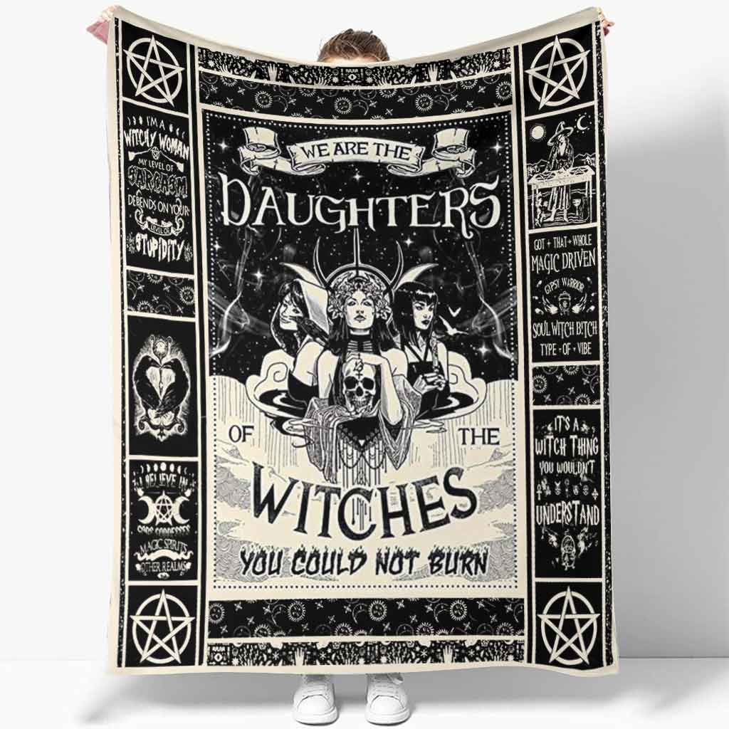 Witch We Are The Daughters Flannel Blanket For Cozy Bedroom Sofa Decor
