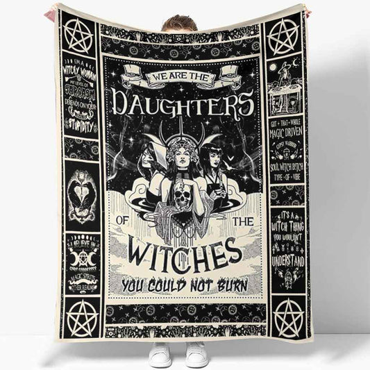 Witch We Are The Daughters Flannel Blanket For Cozy Bedroom Sofa Decor
