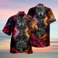 Wolf Darkness Galaxy Sky Hawaiian Shirt Design View For Casual Summer Styling