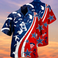 Patriotic Skydiving Hawaiian Shirt With All Over Print For Coastal Vacations Warm Weather Events And Daily Style