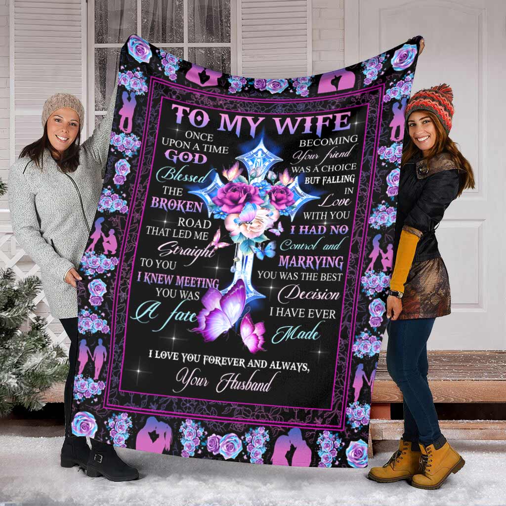 God To My Wife I Knew Flannel Blanket For Cozy Bedroom Sofa Decor