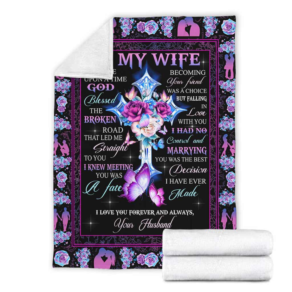 God To My Wife I Knew Flannel Blanket For Cozy Bedroom Sofa Decor