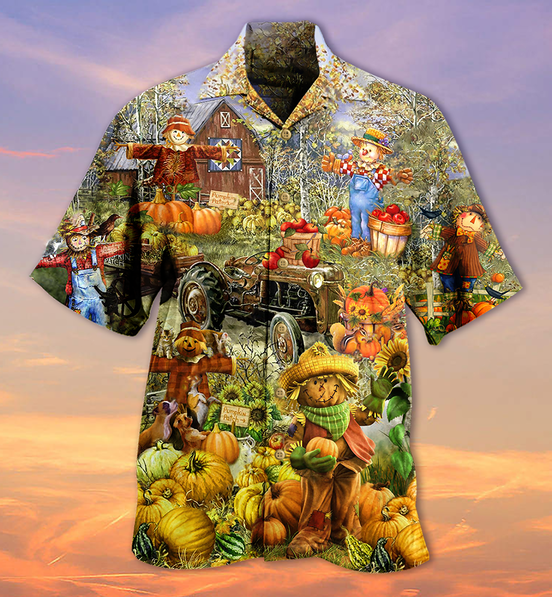Halloween Pumpkin Smiling Beautiful Hawaiian Shirt Design View For Resort Travel And Thoughtful Gifting