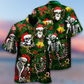 Festive Happy Skull Christmas Hawaiian Shirt For Poolside Relaxation And Sunny Getaways