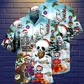 Christmas Winter Skull Hawaiian Shirt With Detailed Graphic For Resort Travel Summer Outings And Casual Gatherings