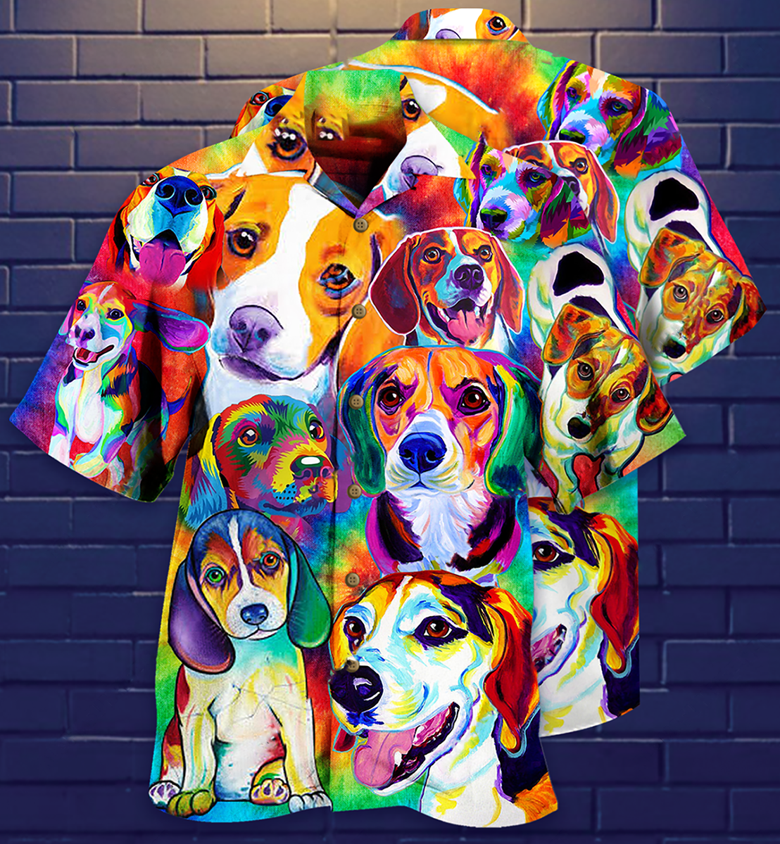 Watercolor Beagle Dogs Beautiful Hawaiian Shirt For Beach Parties And Weekend Getaways