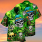 Cute Green Skull Hawaiian Shirt With All Over Print For Island Trips Summer Gatherings And Comfortable Daily Wear