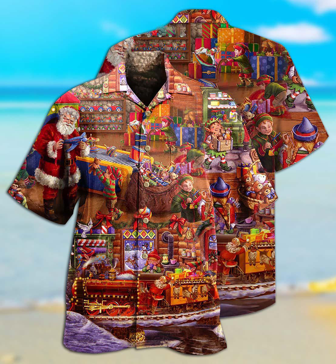 Christmas Santa Happiness Hawaiian Shirt For Beach Parties And Weekend Getaways