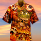 Flame Skull Hawaiian Shirt With All Over Print For Resort Holidays Beach Travel And Relaxed Casual Fashion
