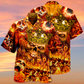 Flame Skull Hawaiian Shirt With Detailed Graphic For Resort Holidays Beach Travel And Relaxed Casual Fashion