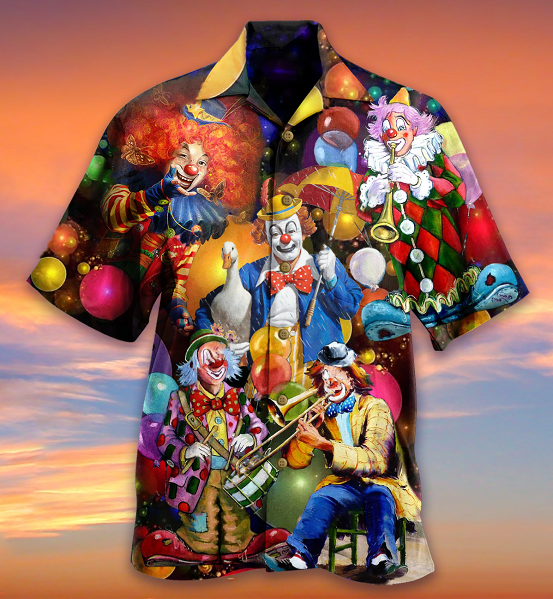 Clown Hawaiian Shirt With All Over Print For Coastal Trips Outdoor Events And Relaxed Summer Wear