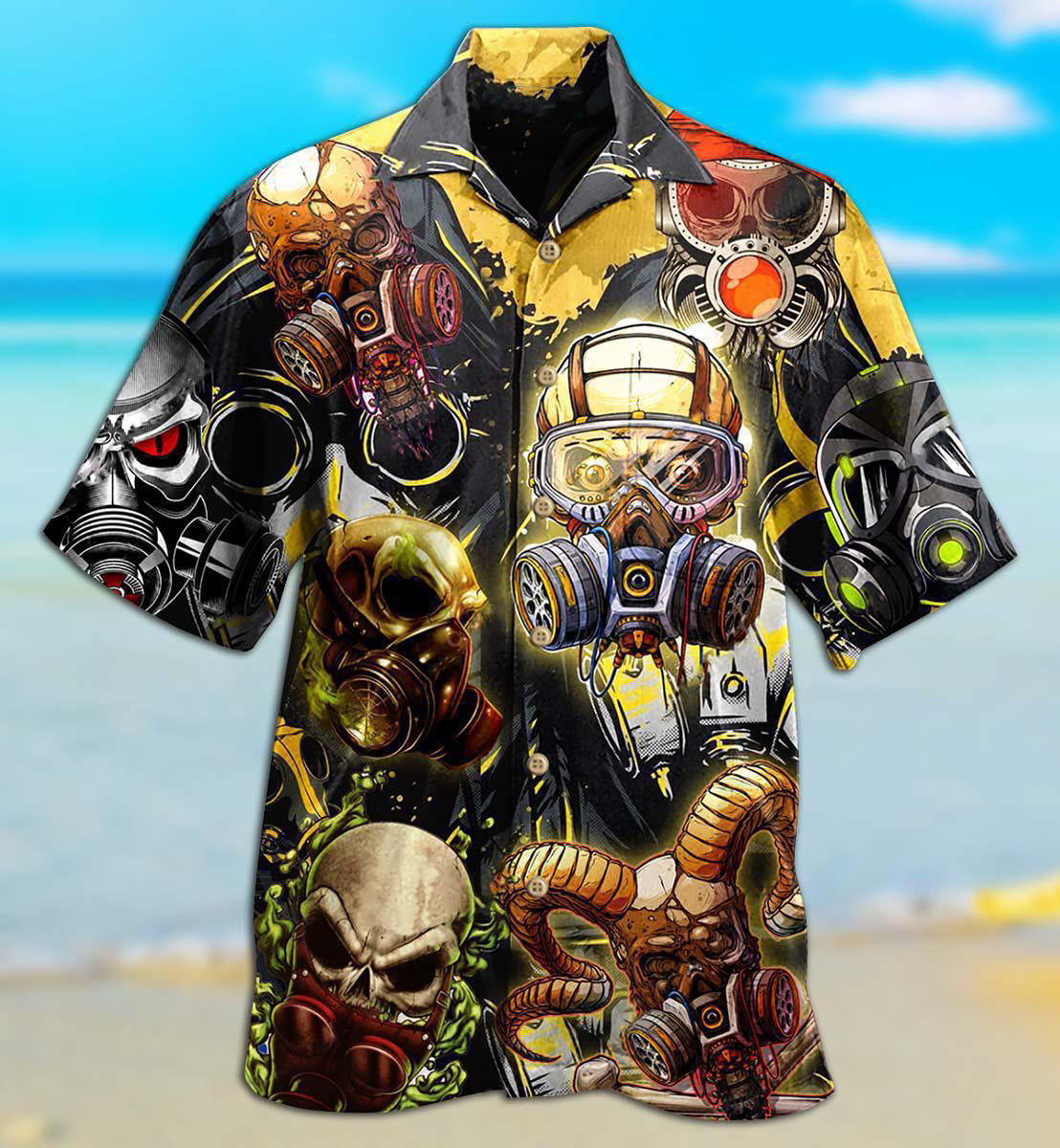Skull Hawaiian Shirt With All Over Print For Beach Vacations Casual Parties And Warm Weather Style