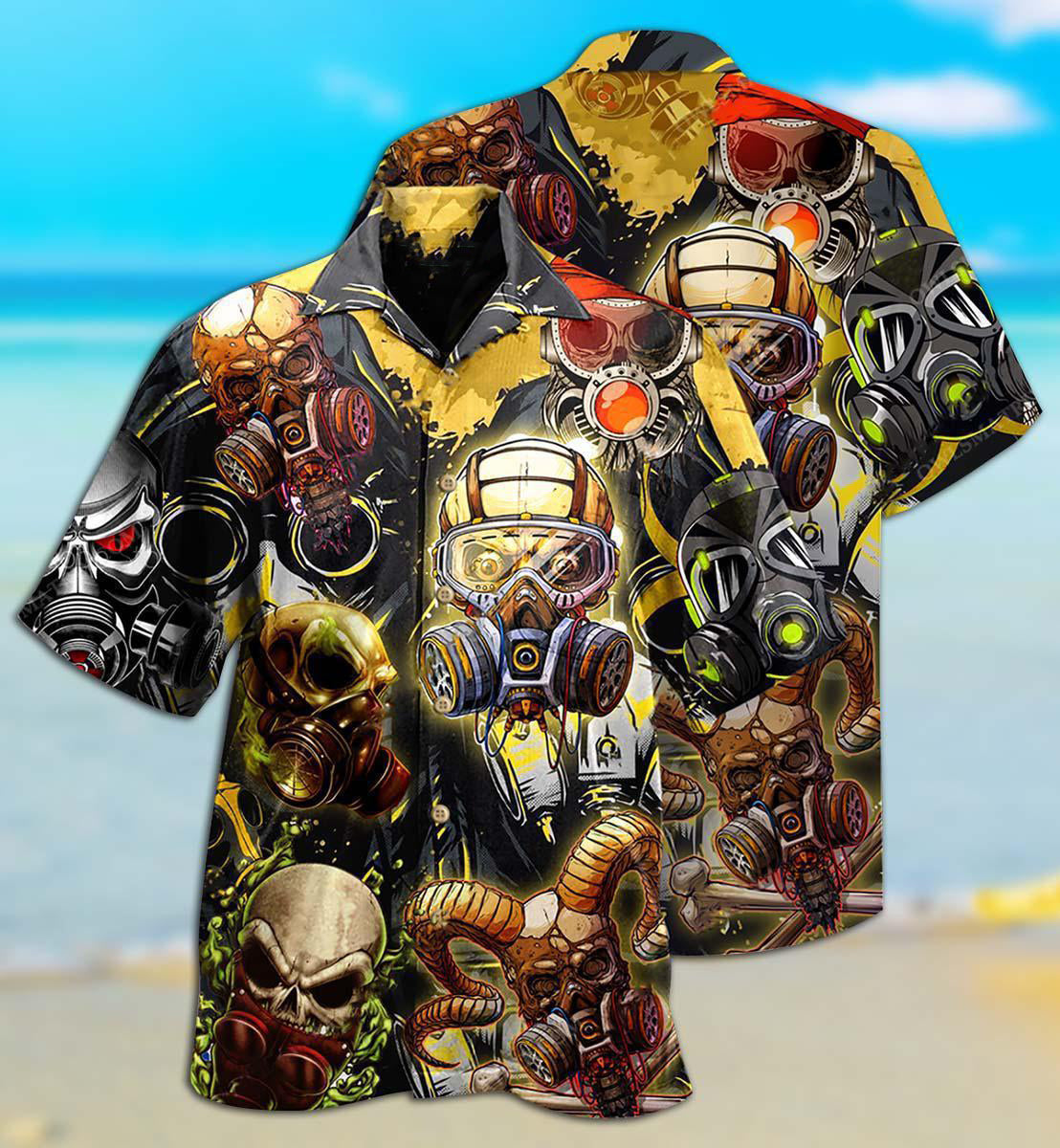 Skull Hawaiian Shirt With Detailed Graphic For Beach Vacations Casual Parties And Warm Weather Style