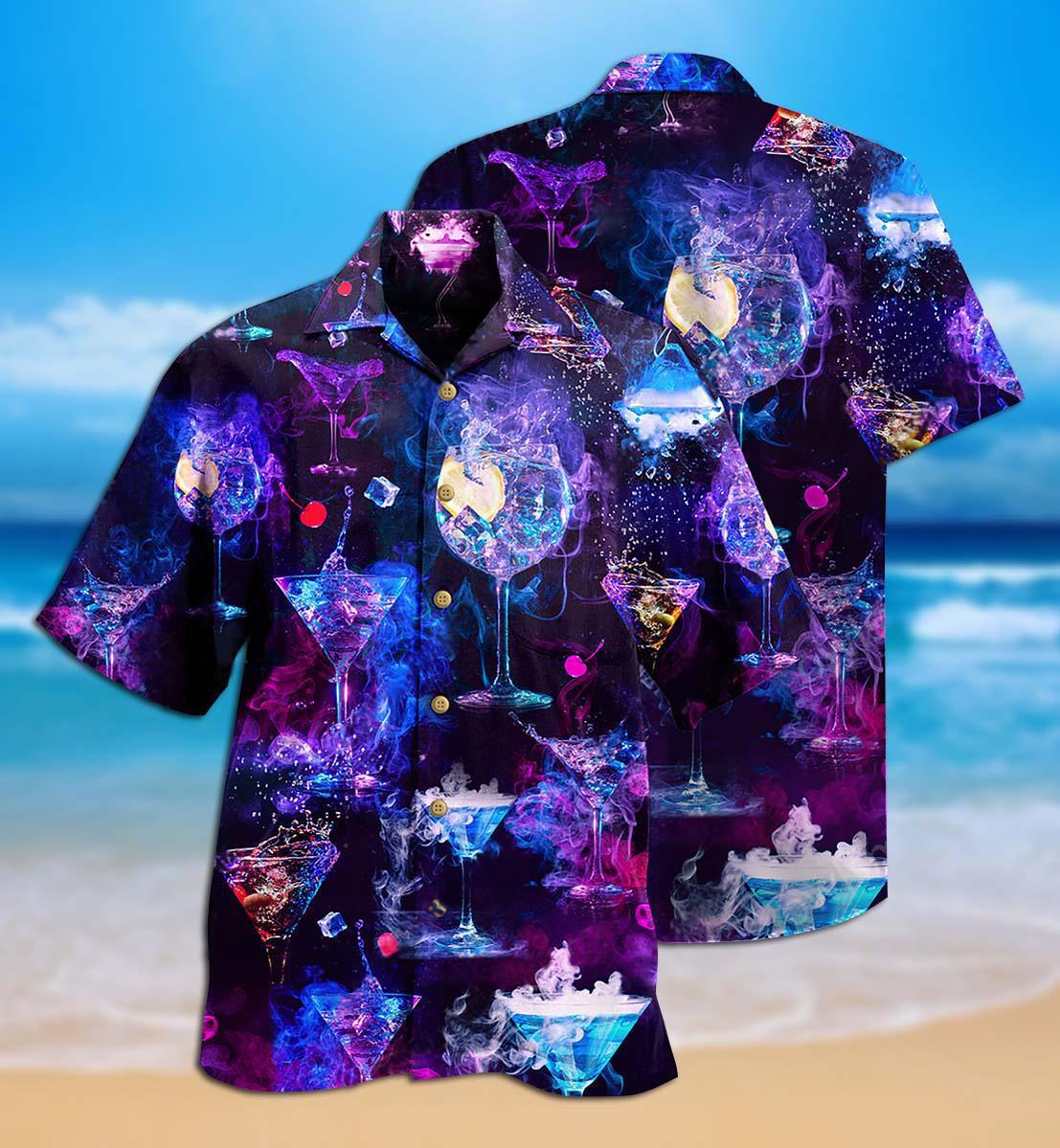 Purple Cocktail Moon Hawaiian Shirt Pattern View For Relaxed Warm Weather Outfits