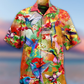 Floral Hummingbird Garden Hawaiian Shirt Artwork Detail For Tropical Trips And Casual Outings