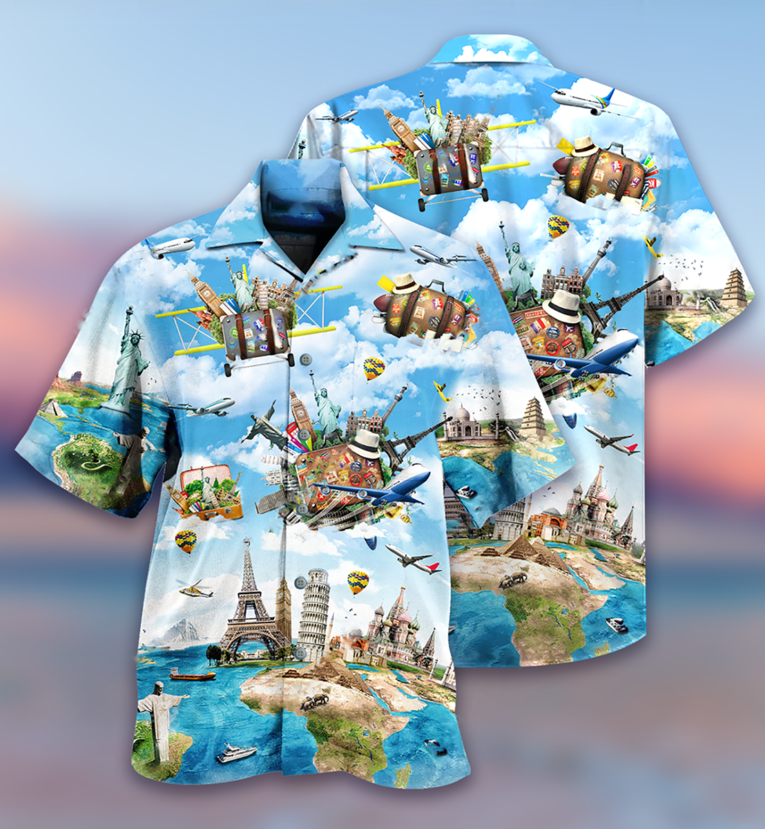Airplane Travel Whole Hawaiian Shirt For Summer Events And Casual Outdoor Wear