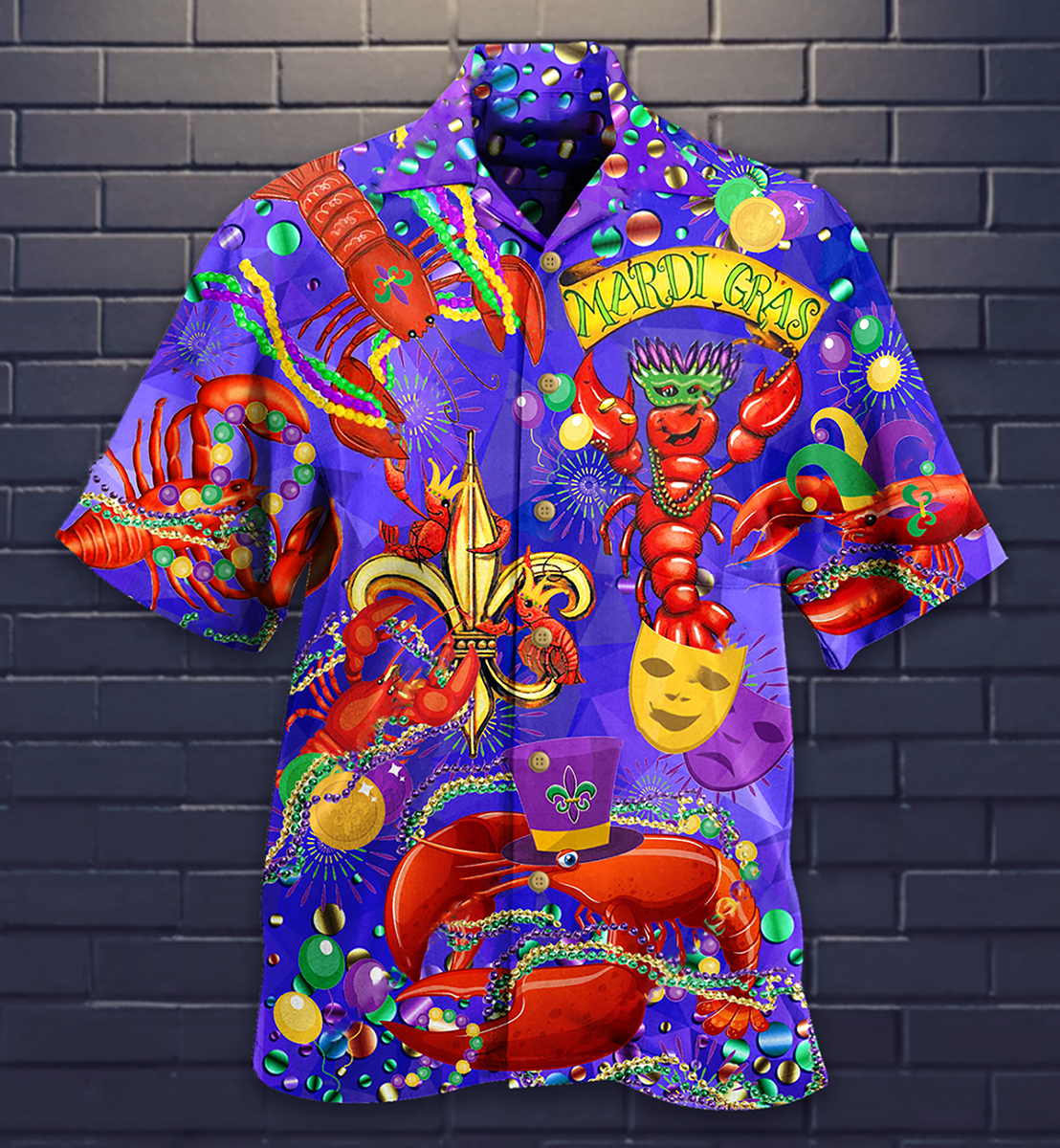 Mardi Gras Shrimp Animals Hawaiian Shirt For Beach Parties And Weekend Getaways