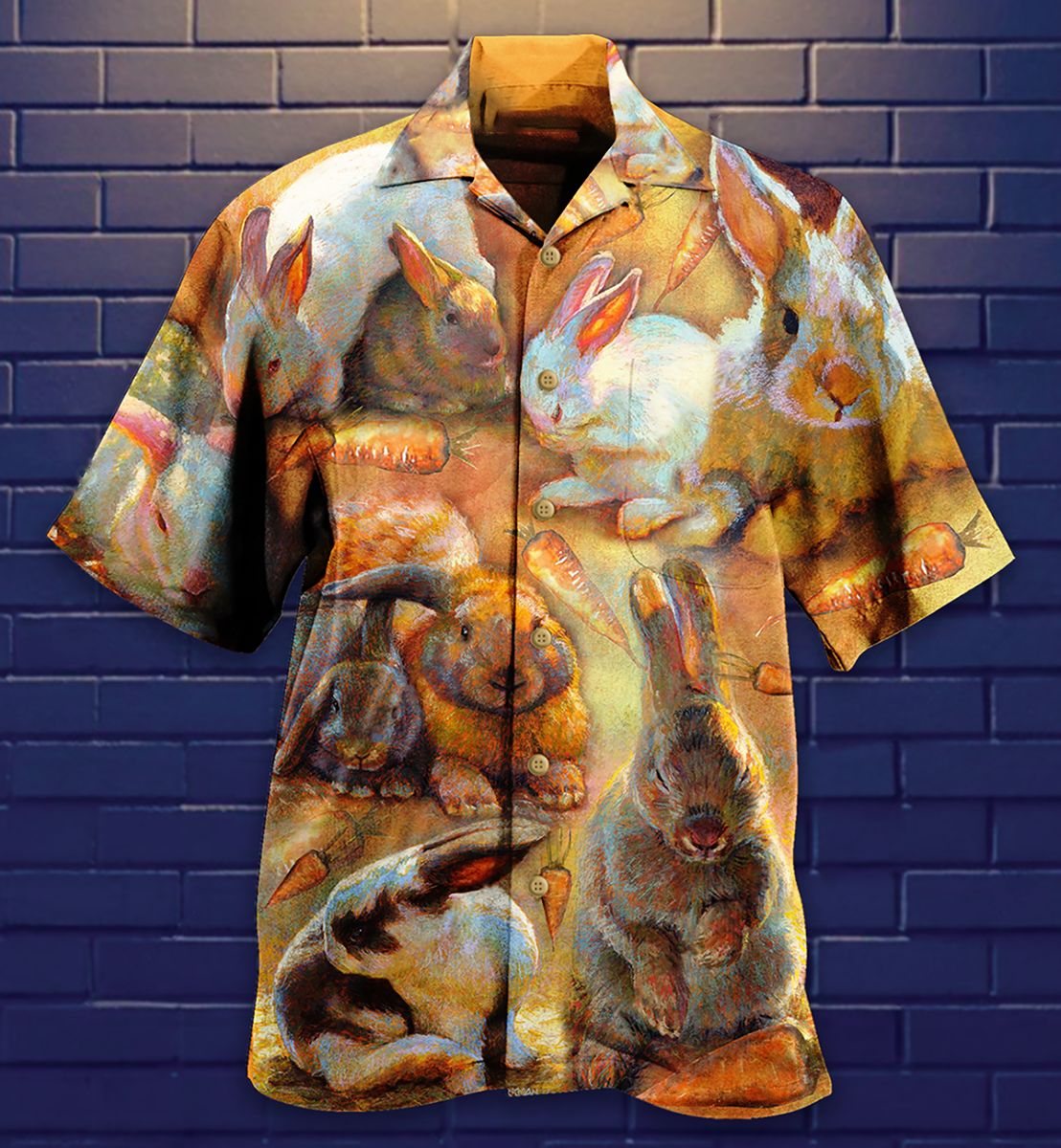 Vintage Rabbit Hawaiian Shirt Artwork View For Coastal Escapes And Resort Style