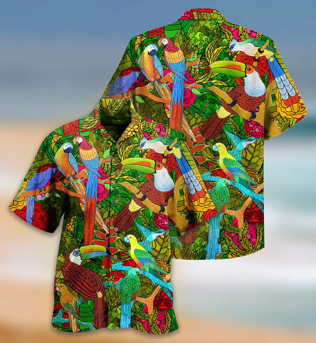 Parrot Sky Hawaiian Shirt For Coastal Adventures And Warm Weather Wear