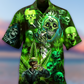 Skull Botanical Hawaiian Shirt Design View For Casual Summer Styling