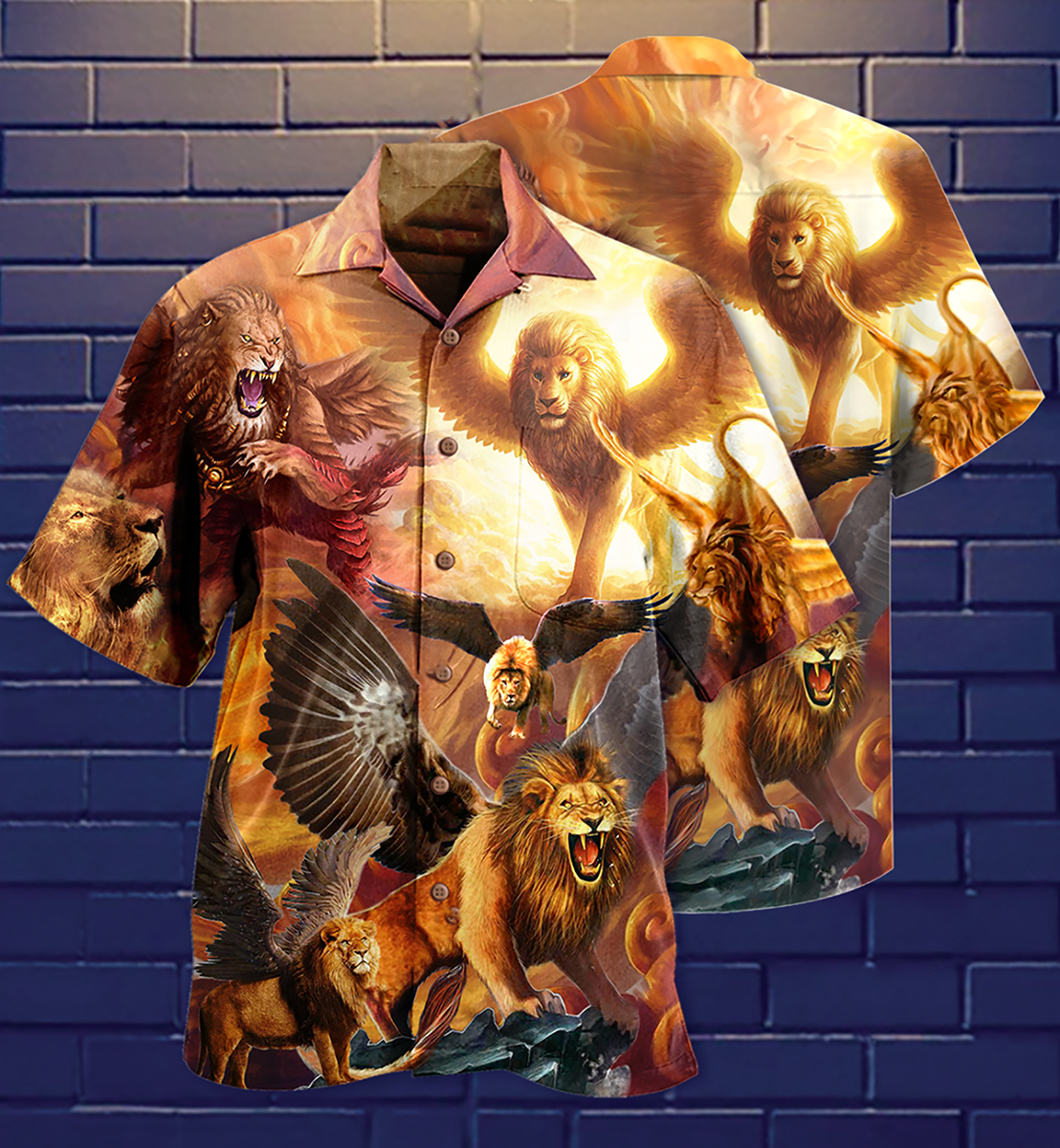 Lion Majestic Hawaiian Shirt Artwork View For Weekend Travel And Beach Style