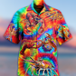 Red Rainbow Shrimp Hawaiian Shirt For Coastal Adventures And Warm Weather Wear