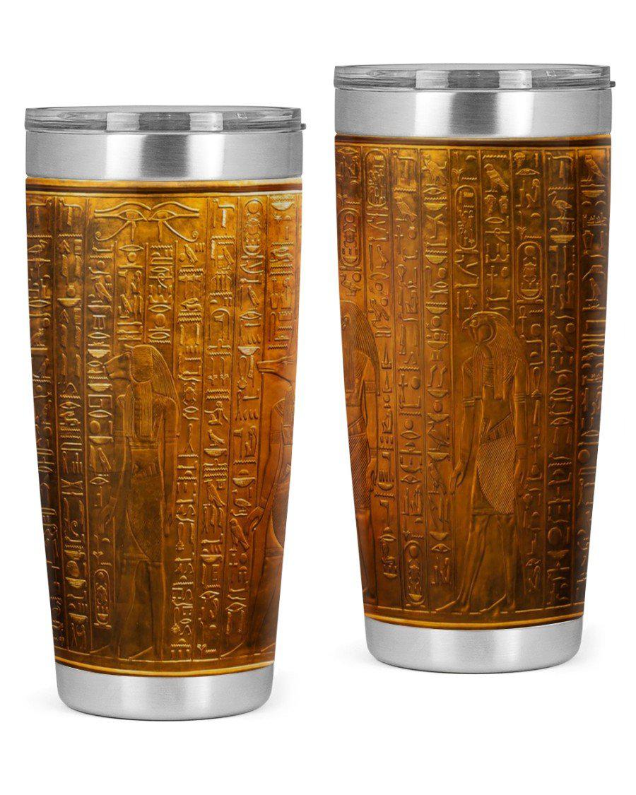 Egypt Golden Relief Glittering 20 Oz Tumbler For Coffee Travel And Daily Drinks