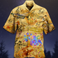 Vintage Peaceful Music Trumpet Hawaiian Shirt Artwork View For Coastal Escapes And Resort Style