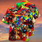 Red Green Duck Hawaiian Shirt Design View For Casual Summer Styling