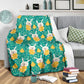 Easter Bunny Egg Pattern Flannel Blanket For Cozy Bedroom Sofa Decor