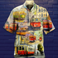 Train City Hawaiian Shirt Pattern Detail For Summer Holidays And Outdoor Fun