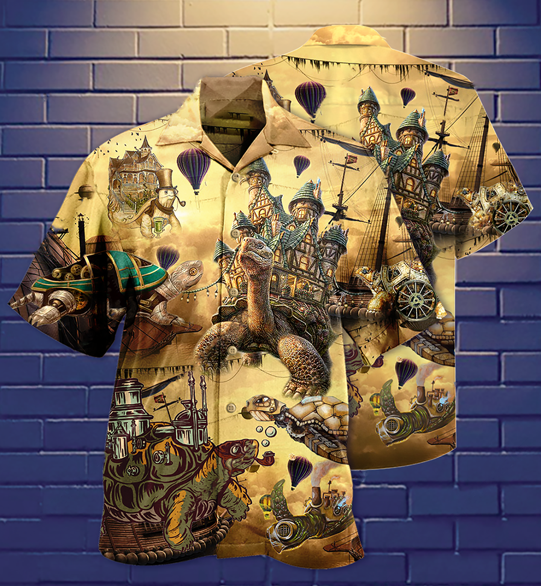 Vintage Turtle House Hawaiian Shirt For Resort Getaways And Comfortable Summer Activities