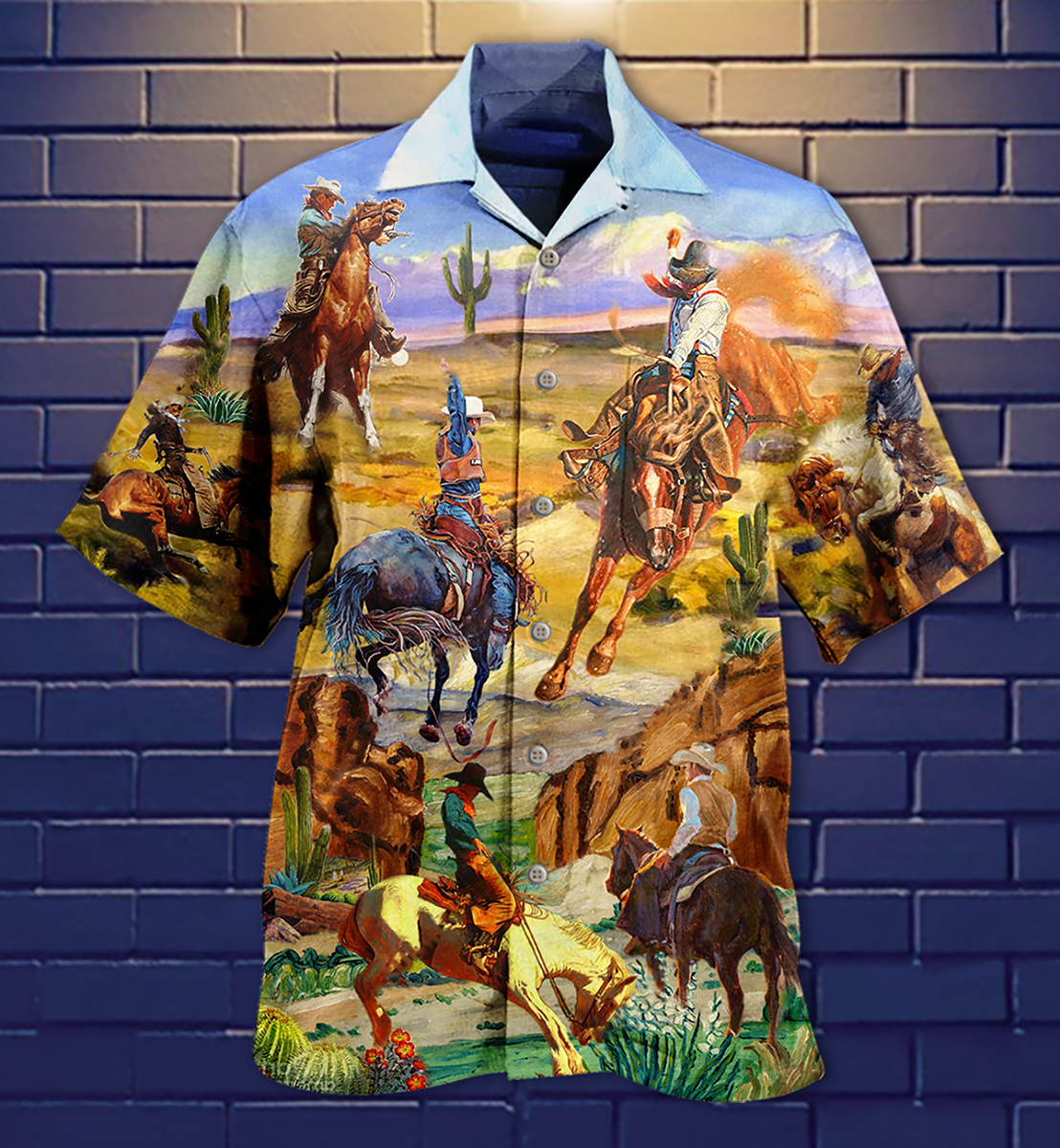 Cowboy Love Desert Hawaiian Shirt For Beach Party And Outdoor Comfort