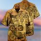Vintage Bicycle Sunset Hawaiian Shirt For Vacation Days And Relaxed Coastal Outings