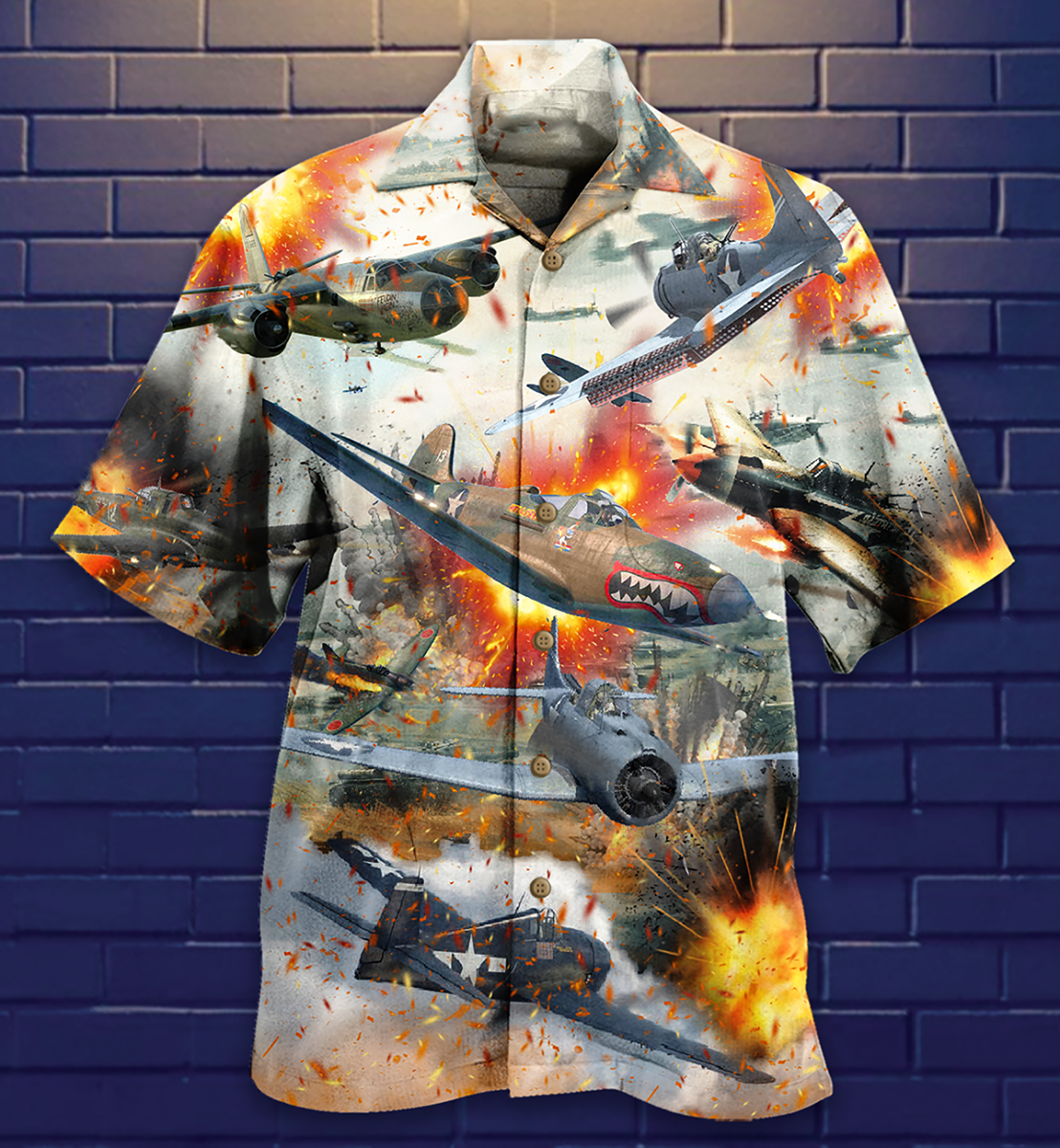 Combat Aircraft Fire War Hawaiian Shirt For Warm Weather Adventures And Everyday Comfort