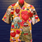 Cat Valentine Theme Hawaiian Shirt For Vacation Days And Relaxed Coastal Outings