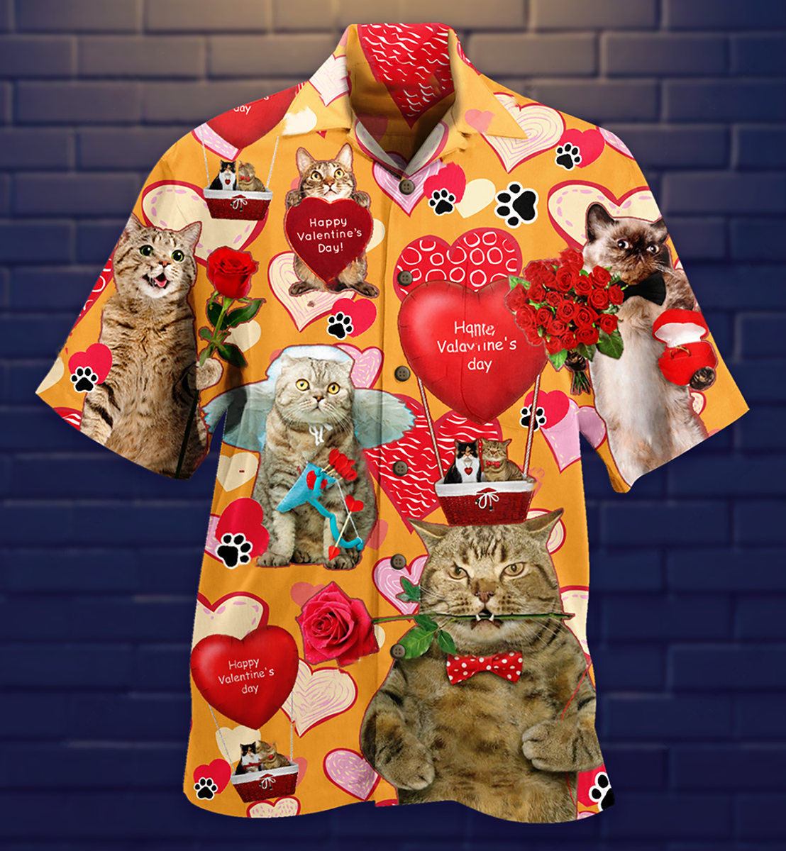 Cat Valentine Theme Hawaiian Shirt For Vacation Days And Relaxed Coastal Outings